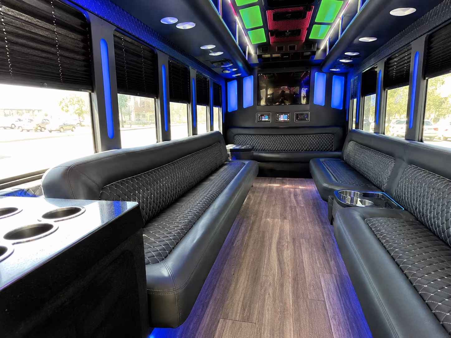 pinellas park 15 passenger party bus inside