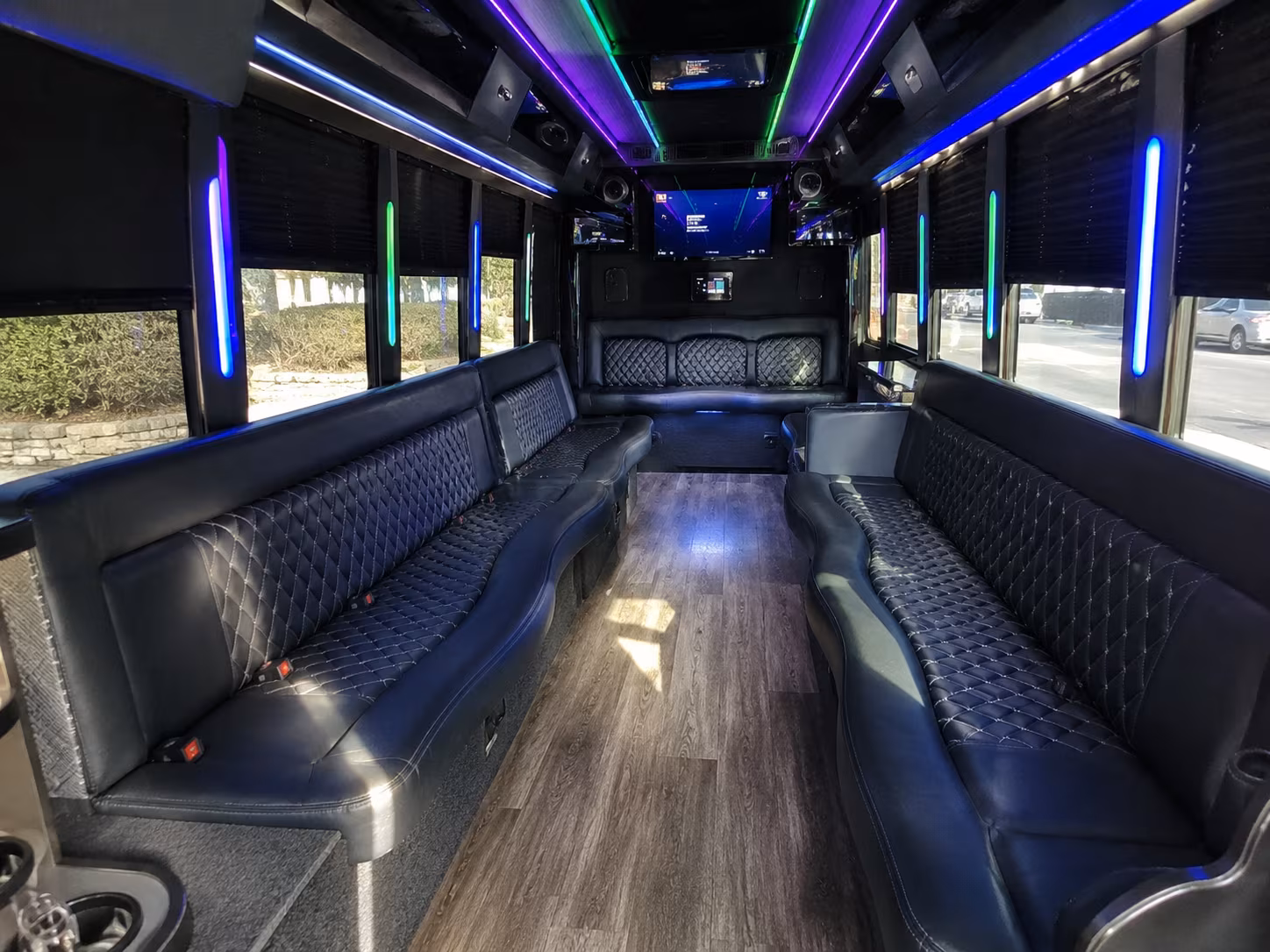 pinellas park 15 passenger party bus interior
