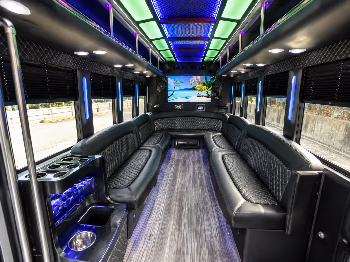 pinellas park 18 passenger party bus inside