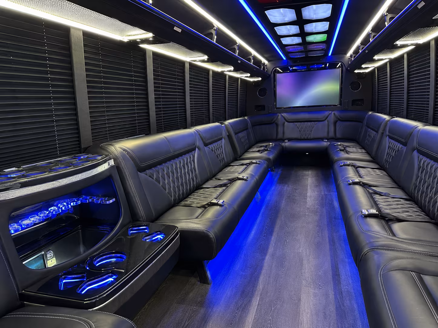 pinellas park 20 passenger party bus inside
