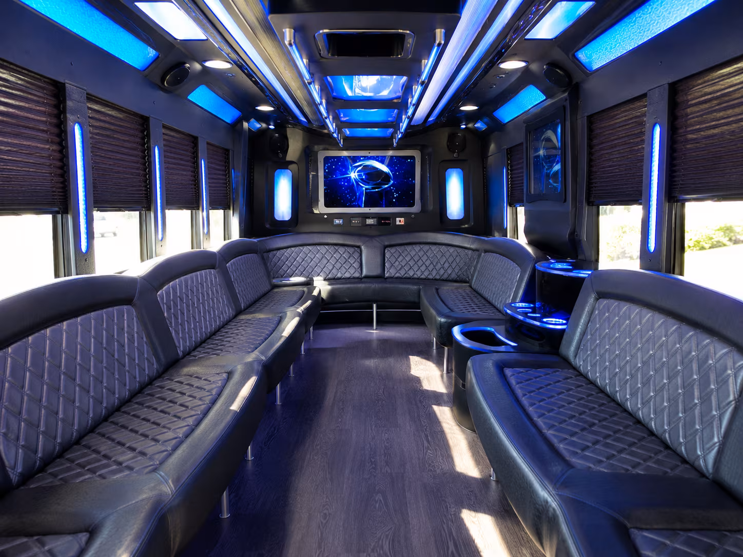 pinellas park 28 passenger party bus inside