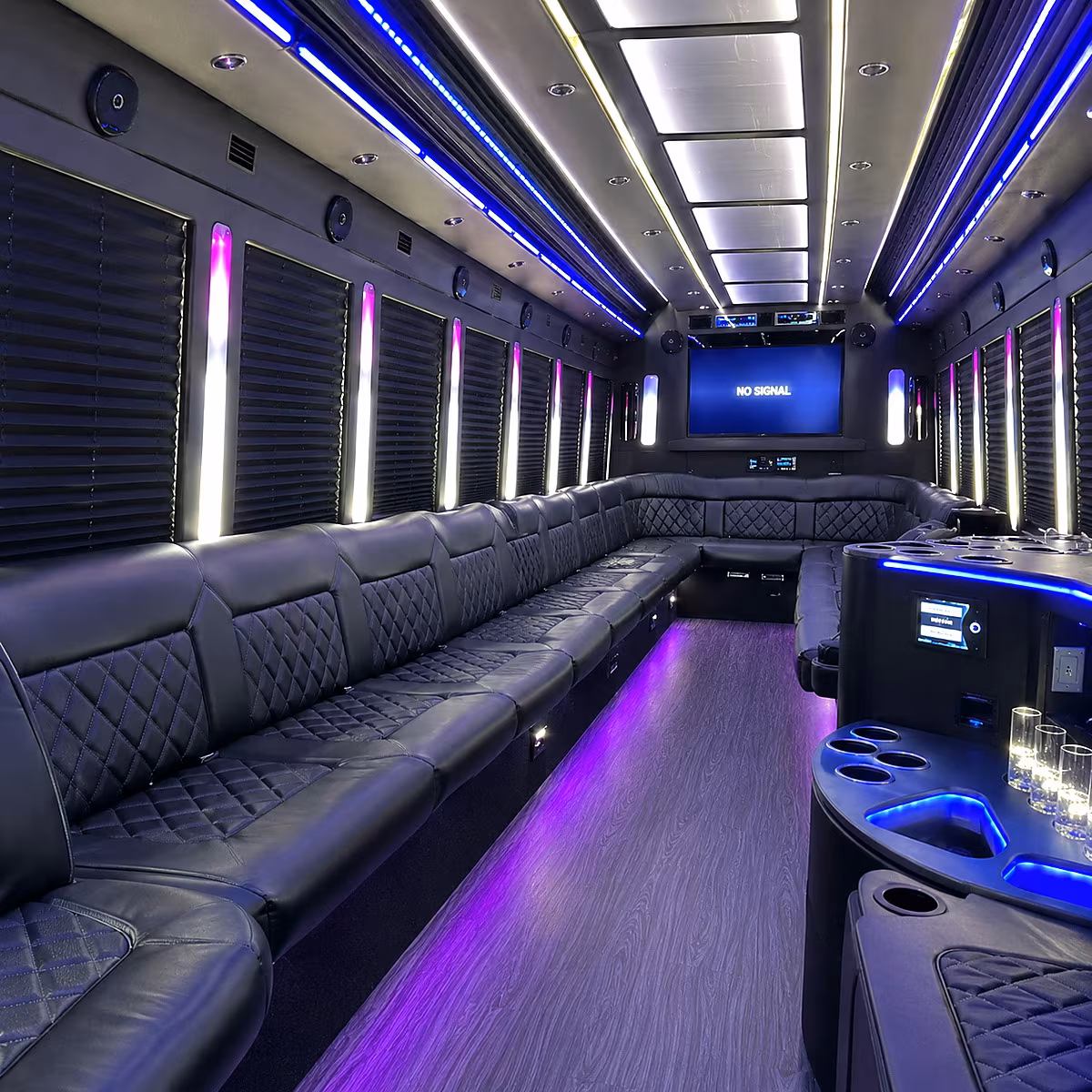 pinellas park 30 passenger party bus inside
