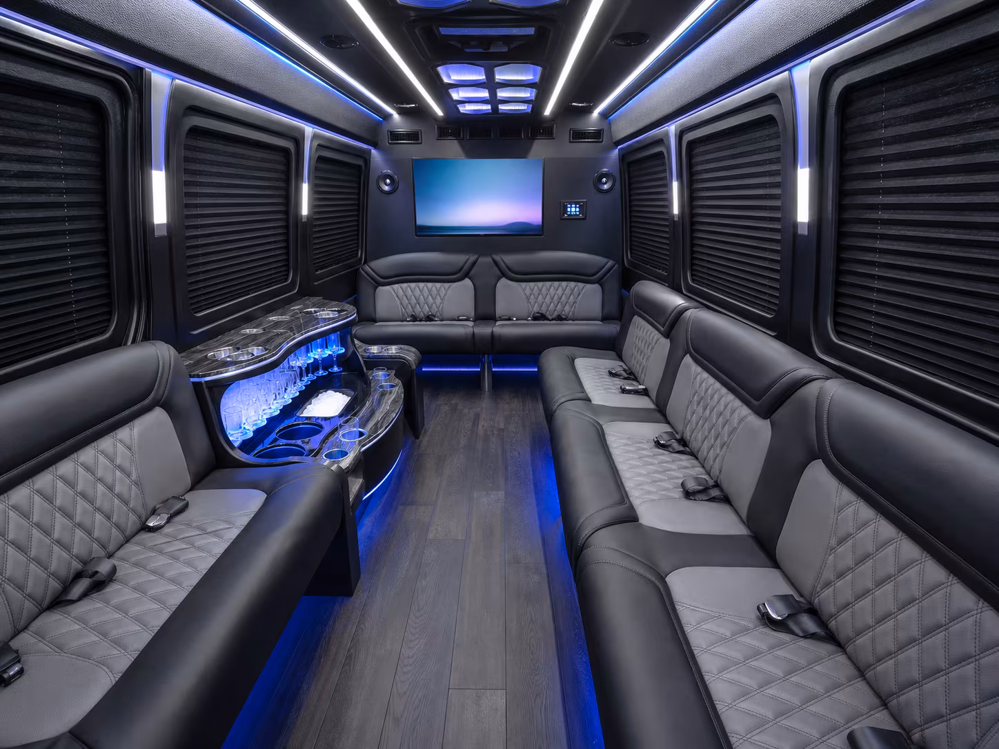 pinellas park 50 passenger party bus inside